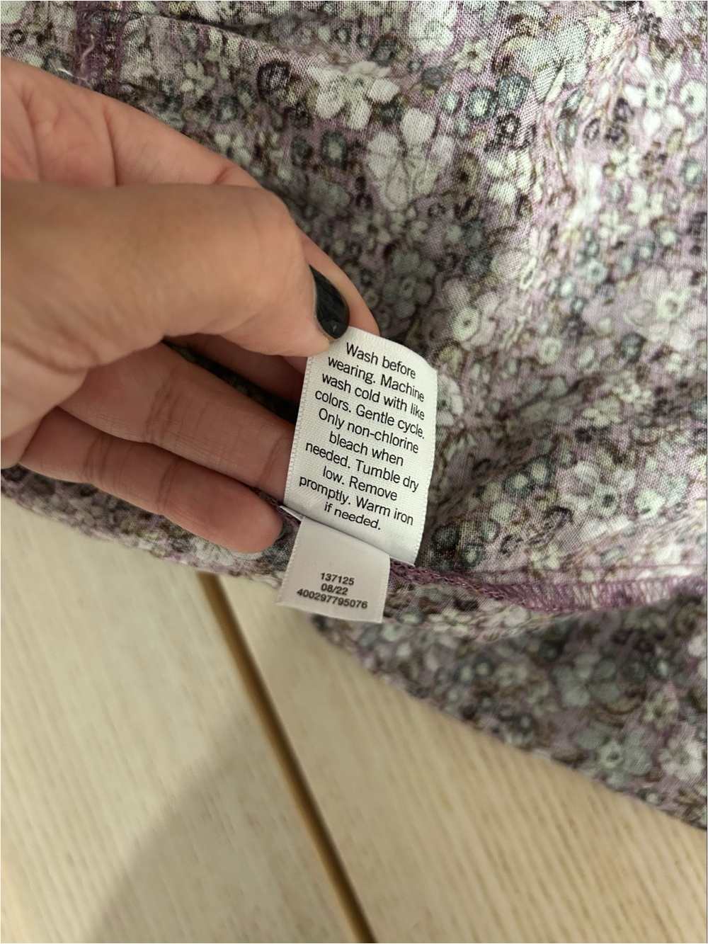 Sonoma Women's Floral Puff Sleeve Midi Dress Smocked Bodice Size Medium Purple - Picture 5 of 6